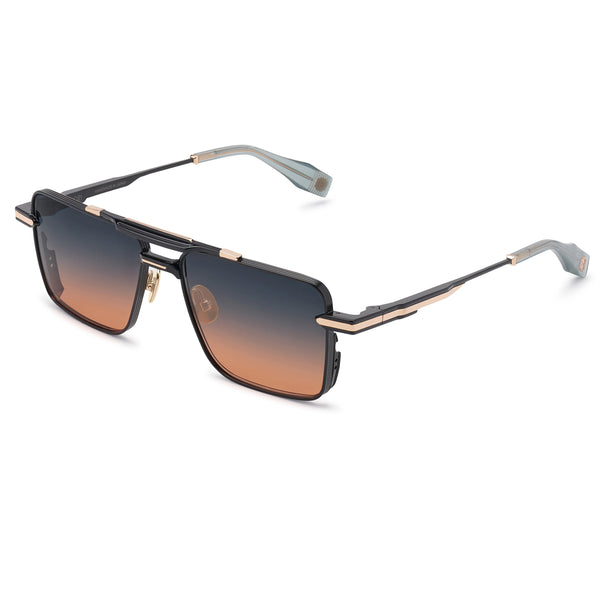 T Henri - GTB - Pulsar - Black / Gold / Gradient-Grey to Orange Lenses - Navigator - Metal - Titanium - Rectangle - Sunglasses - Luxury Eyewear