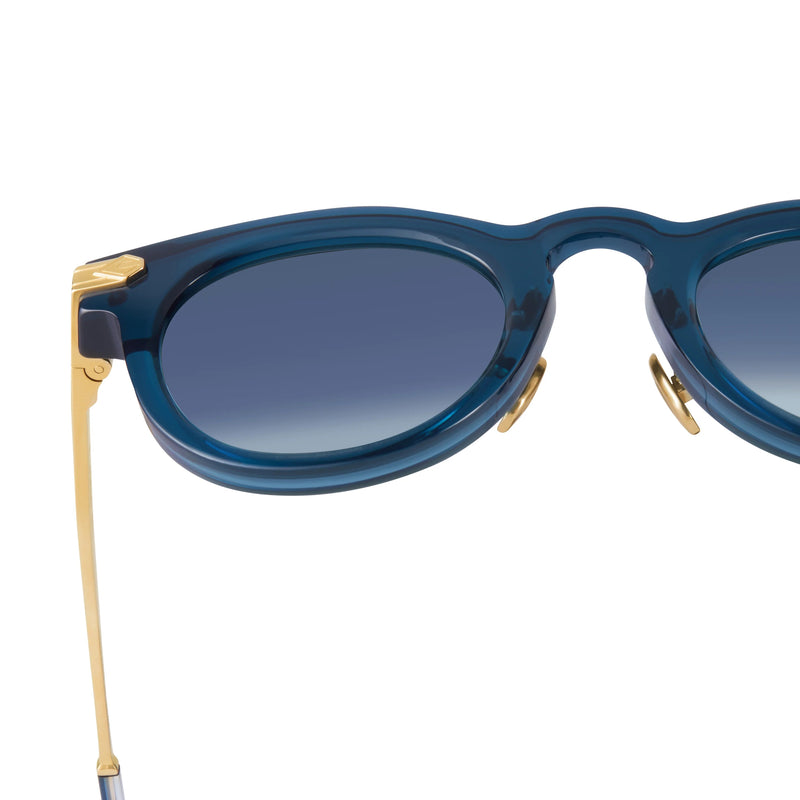 T Henri - Gemera - Deep Blue / Gold / Gradient-Blue Tinted Lenses - Acetate - Sunglasses - Luxury Eyewear