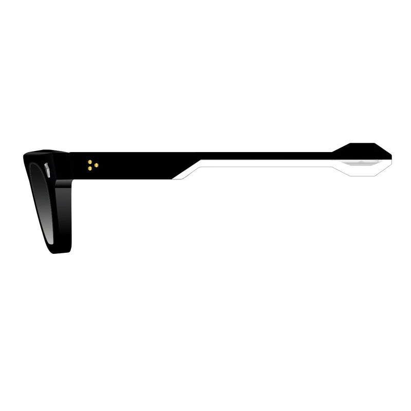 T Henri - H1 - Carbon / Black with Silver / Black Gradient Tinted Lenses - Rectangle - Sunglasses - Plastic - Acetate - Luxury Eyewear