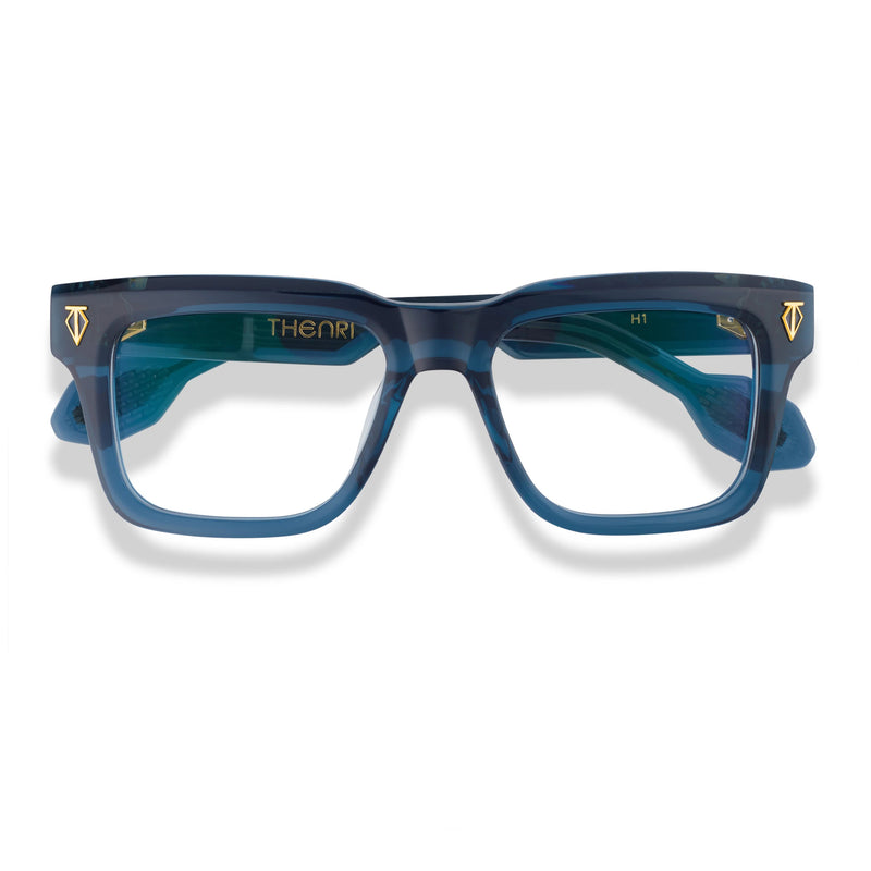 T Henri - H1 - Deep Blue / Dark Navy - Rectangle - Plastic - Acetate - Eyeglasses - Luxury Eyewear