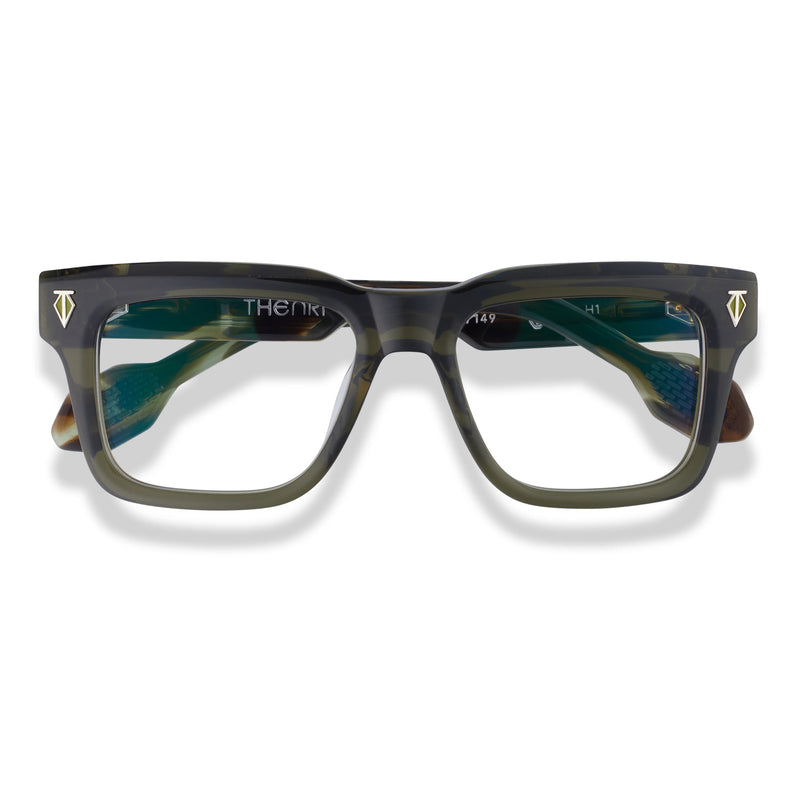 T Henri - H1 - Rainforest - Army Green - Rectangle - Plastic - Acetate - Eyeglasses - Luxury Eyewear