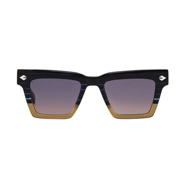 T Henri - Jesko - Port - Blue to Brown Gradient Tinted Lenses - Rectangle - Plastic - Sunglasses