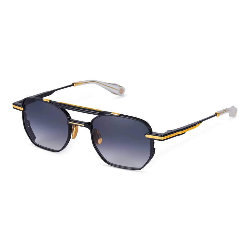 T Henri - Lusso - Traverse - Black / Gold / Gradient-Grey Tinted Lenses - Luxury Eyewear - Sunglasses - Navigator