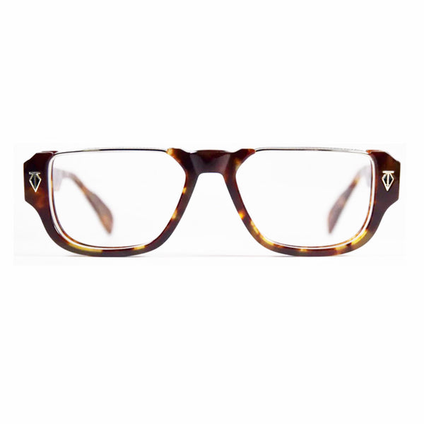 T Henri - Nettuno - Yangtze / Vintage Tortoise - Rectangle - Metal - Plastic - Half-eye - Eyeglasses - Luxury Eyewear