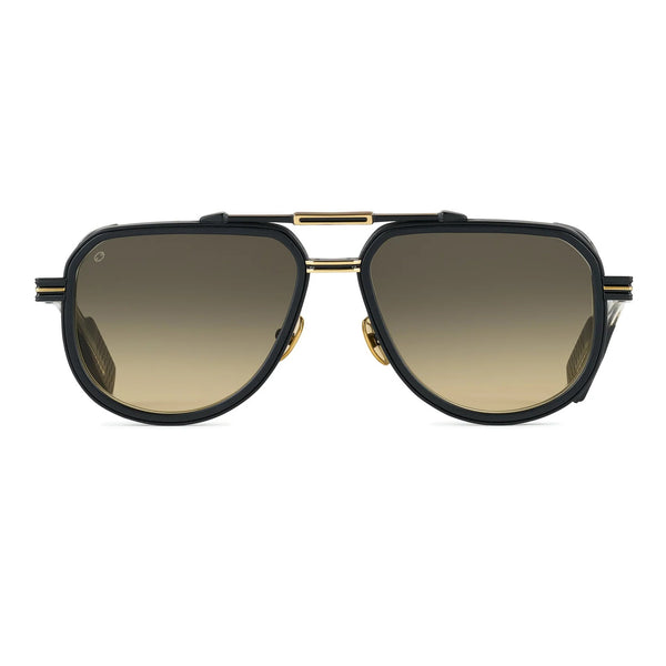 T Henri - Nevera - Traverse / Matte Black / Gold / Brown-to-Yellow Gradient Tinted Lenses - Navigator - Aviator - Rectangle - Side-Shield - Gradient Tint - Metal - Sunglasses