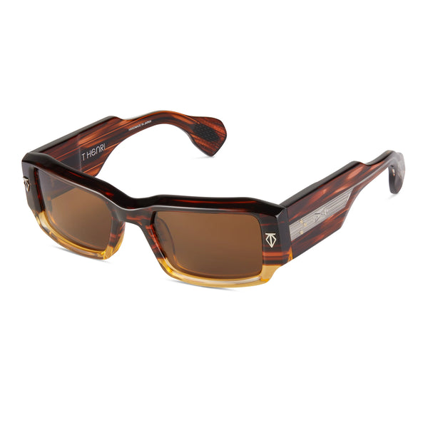 T Henri - Rossi - Equinox / Brown / Brown-Tinted Lenses - Rectangle - Wide-Temple - Sunglasses - Luxury Eyewear - Limited Edition