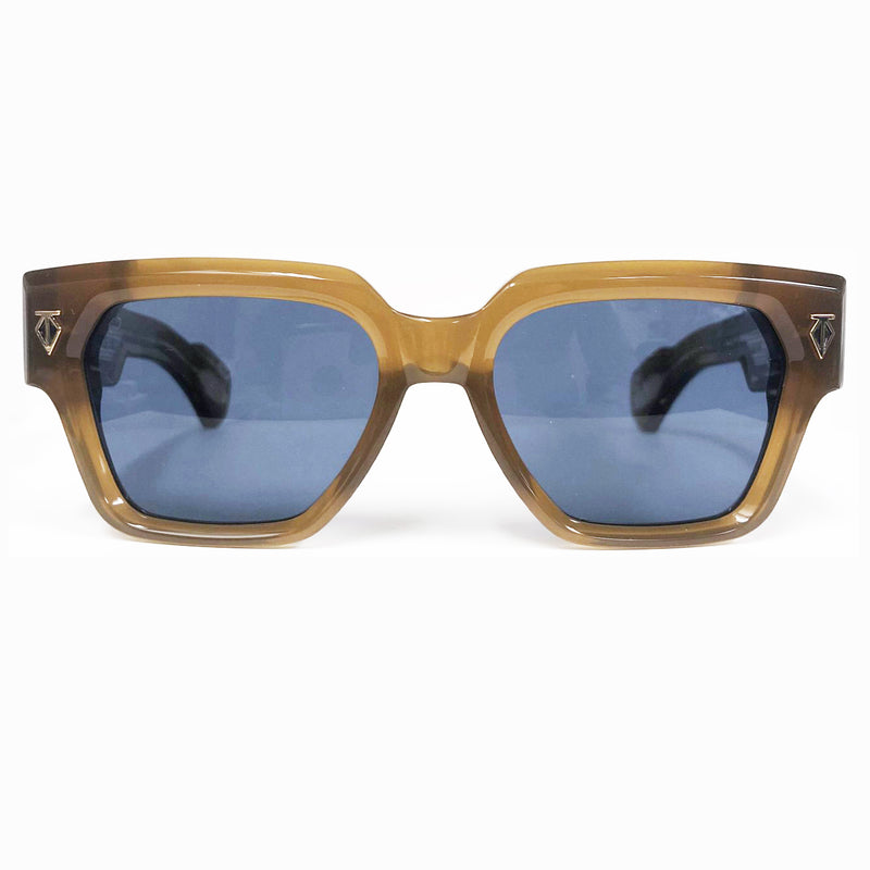 T Henri - Sian - Patina / Yellow / Blue Tinted Lenses - Rectangle - Acetate - Plastic - Sunglasses - Luxury Eyewear