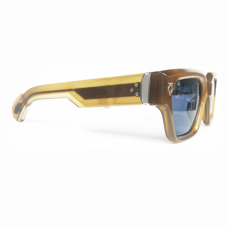 T Henri - Sian - Patina / Yellow / Blue Tinted Lenses - Rectangle - Acetate - Plastic - Sunglasses - Luxury Eyewear