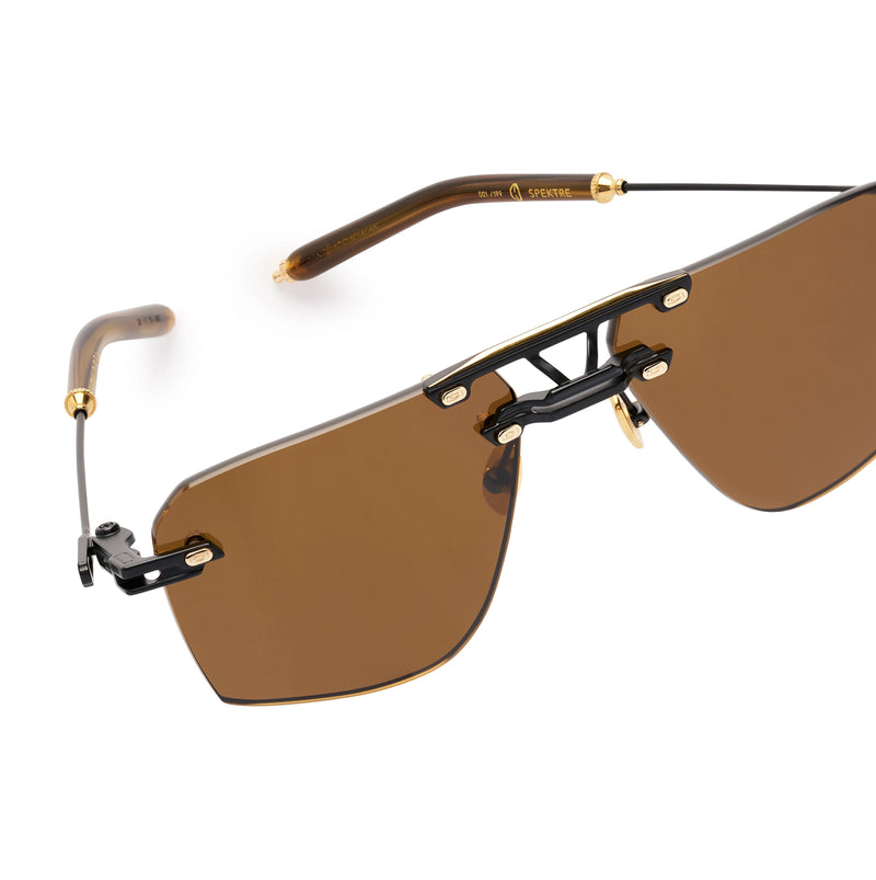 T Henri - Spektre - Traverse / Black / Brown Tinted Lenses - Rimless - Navigator - Metal - Sunglasses