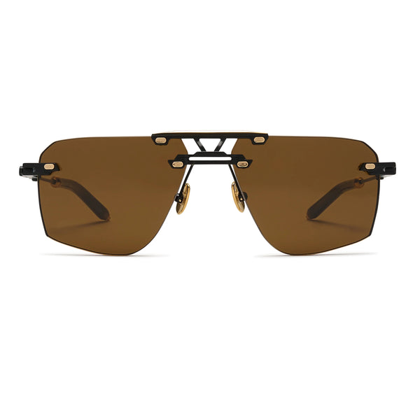 T Henri - Spektre - Traverse / Black / Brown Tinted Lenses - Rimless - Navigator - Metal - Sunglasses