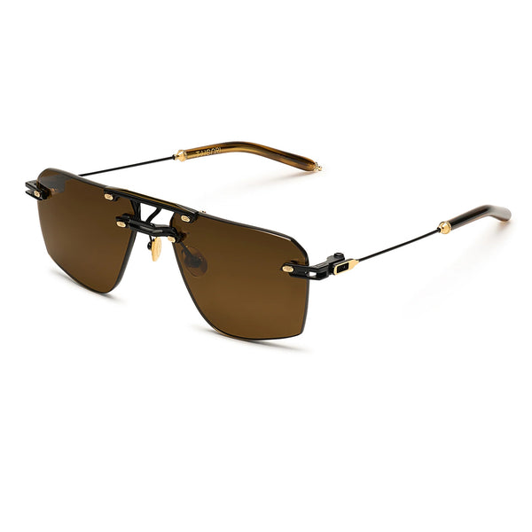 T Henri - Spektre - Traverse / Black / Brown Tinted Lenses - Rimless - Navigator - Metal - Sunglasses