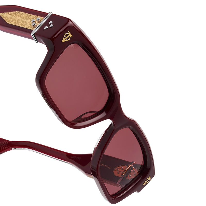 T Henri - Tirreno - Ravello / Red / Gold / Red-Tinted Lenses - Rectangle - Acetate - Plastic - Sunglasses - Luxury Eyewear