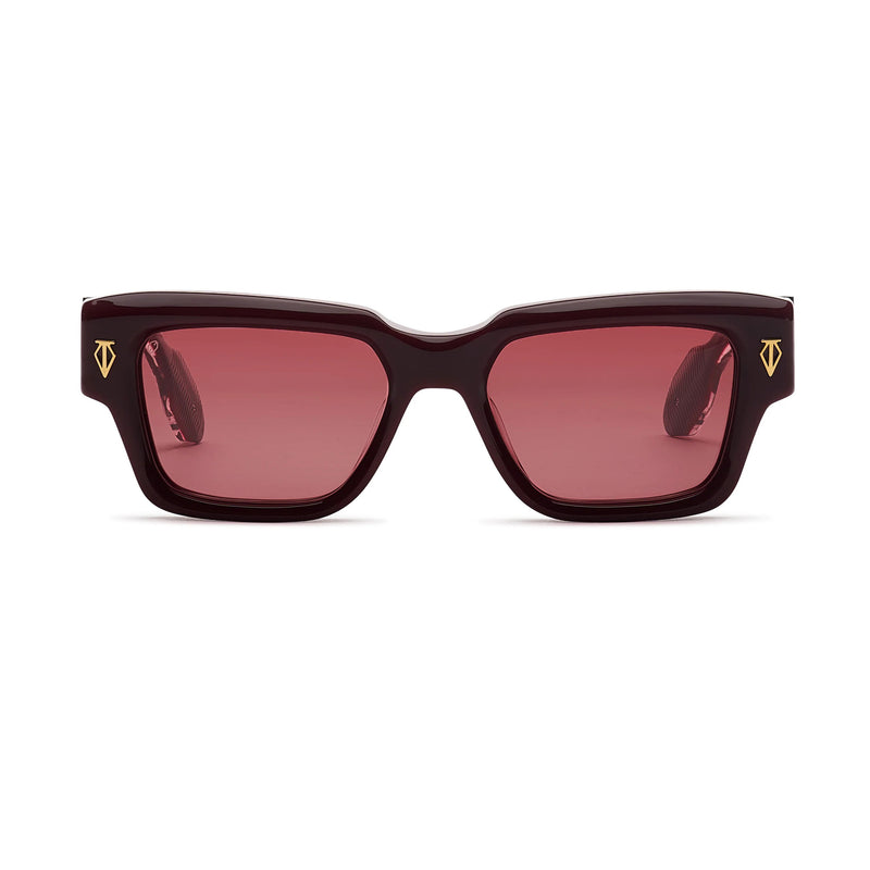 T Henri - Tirreno - Ravello / Red / Gold / Red-Tinted Lenses - Rectangle - Acetate - Plastic - Sunglasses - Luxury Eyewear