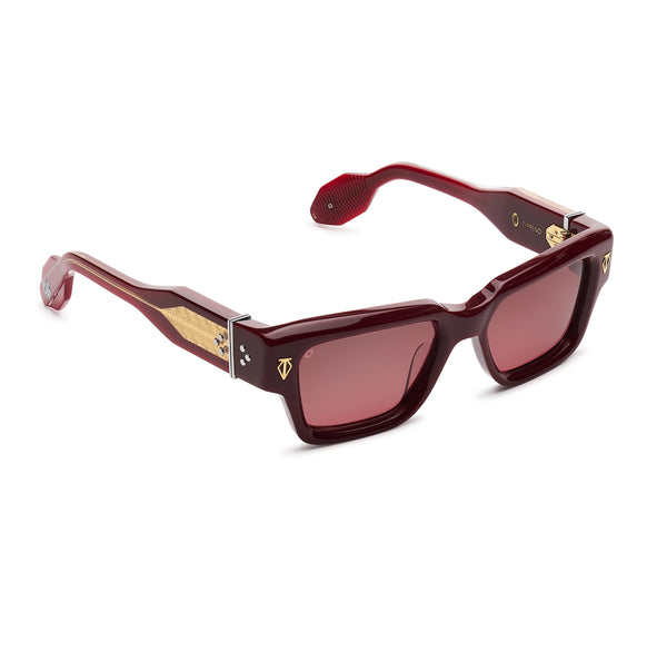 T Henri - Tirreno - Ravello / Red / Gold / Red-Tinted Lenses - Rectangle - Acetate - Plastic - Sunglasses - Luxury Eyewear