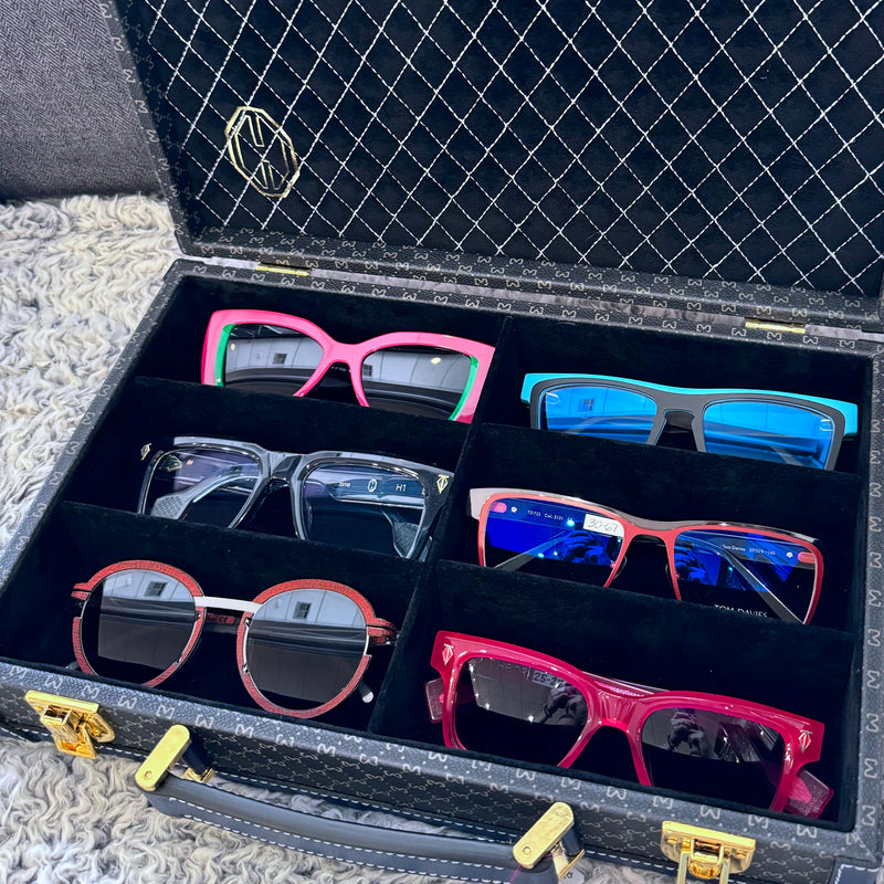 T Henri - Travel Trunk - Eyewear Case - 6 Frame Display Case - Leather - Luxury Eyewear Accessories