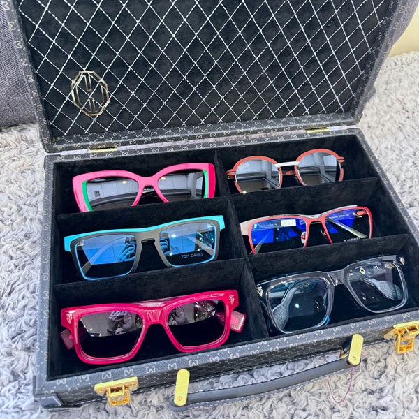 T Henri - Travel Trunk - Eyewear Case - 6 Frame Display Case - Leather - Luxury Eyewear Accessories