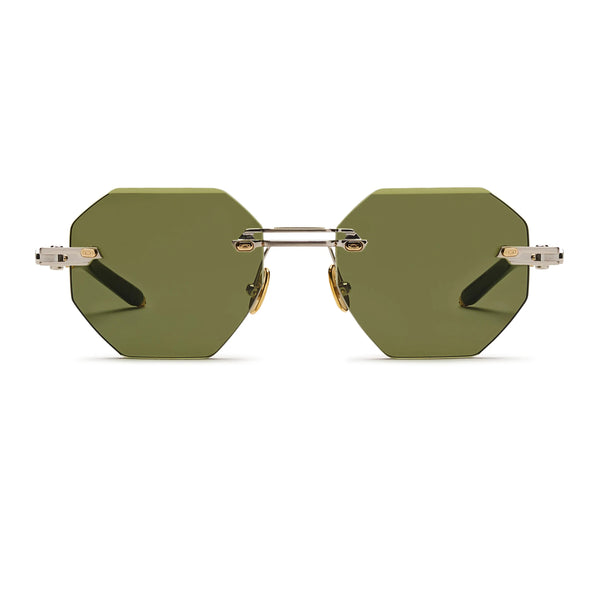 T Henri - Trofeo - Anomoly / Silver / Green Tinted Lenses - Octagonal - Metal - Rimless - Sunglasses