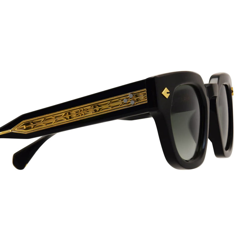 T Henri - Tuatara - Asteroid - Grey-Green Gradient Tinted Lenses - Rectangle - Plastic - Sunglasses - Luxury Eyewear