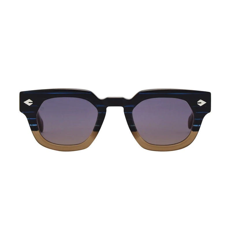 T Henri - Tuatara - Port - Blue to Brown Gradient Tinted Lenses - Rectangle - Plastic - Sunglasses - Luxury Eyewear