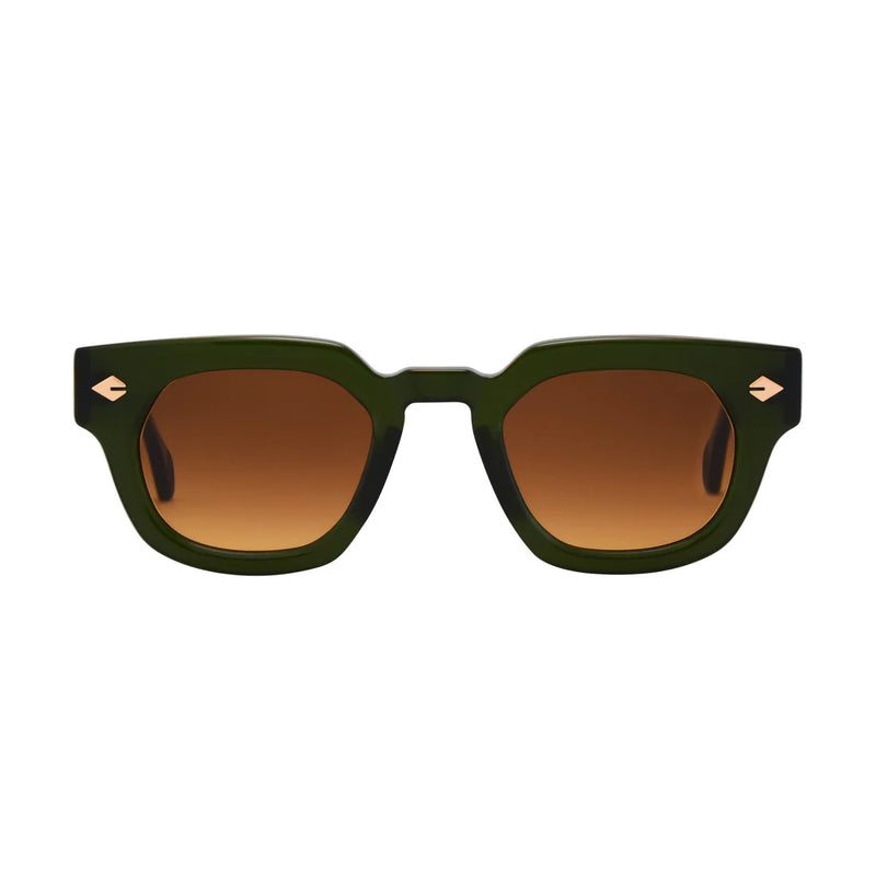 T Henri - Tuatara - Shamrock - Gradient Brown Tinted Lenses - Rectangle - Plastic - Sunglasses - Luxury Eyewear