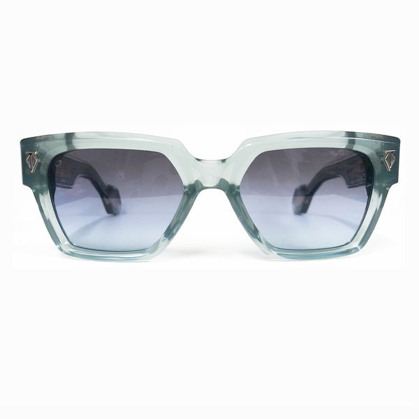 T Henri - Utopia - Sabre / Aqua / Gold / Blue Gradient Tinted Lenses Rectangle - Acetate - Plastic - Sunglasses - Luxury Eyewear