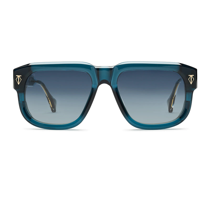 T Henri - Valour - Deep Blue - Blue Gradient Tinted Lenses - Rectangle - Acetate - Plastic - Sunglasses - Luxury Eyewear