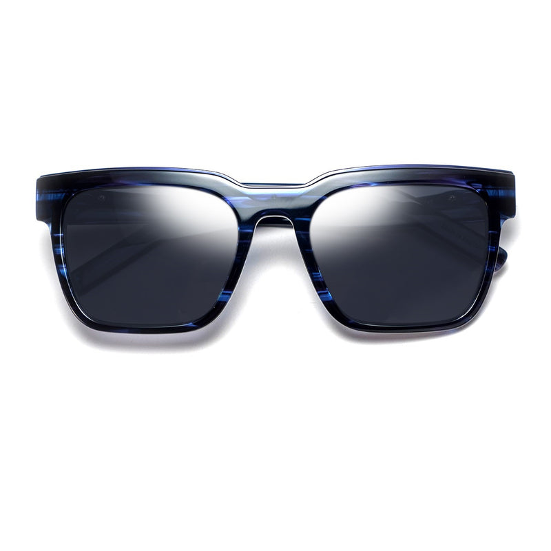 Tom Davies - Drake- 2139 - Blue / Grey-Tinted Lenses - Rectangle - Zyl Acetate - Sunglasses