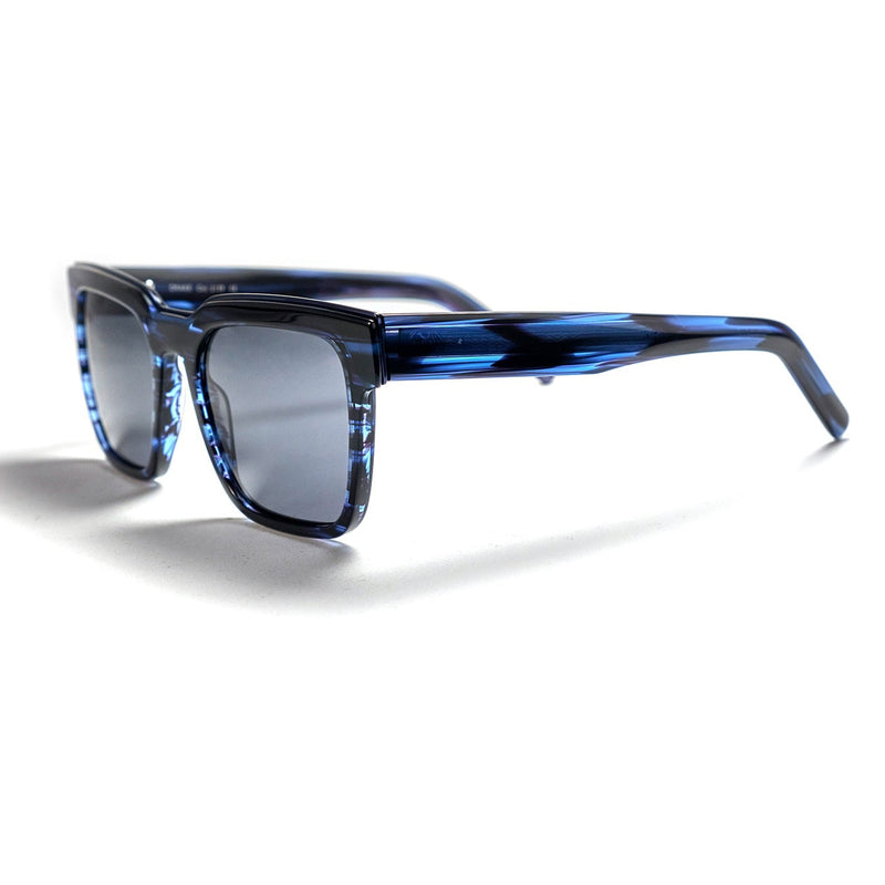 Tom Davies - Drake- 2139 - Blue / Grey-Tinted Lenses - Rectangle - Zyl Acetate - Sunglasses