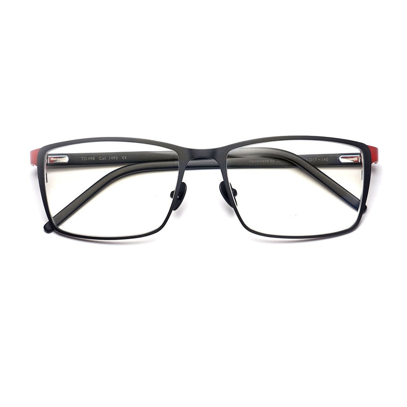 Tom Davies - TD498 - 1493 - Matte Black / Red - Rectangle - Titanium - Eyeglasses