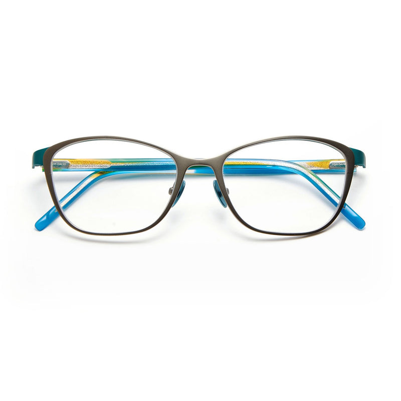 Tom Davies - TD501 - 1508 - Matte Khaki / Electric Turquoise - Cateye - Cat-eye - Titanium - Eyeglasses