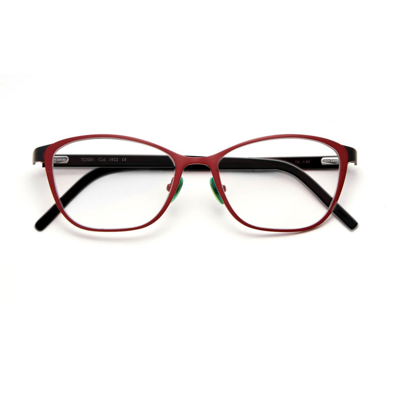 Tom Davies - TD501 - 1922 - Matte Red / Black - Cateye - Cat-eye - Titanium - Eyeglasses