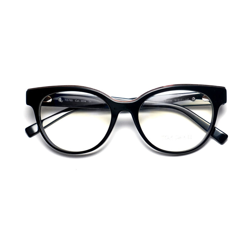 Tom Davies - TD705 - 2056 - Black / Gold - Cat-eye - Cateye - Plastic - Eyeglasses