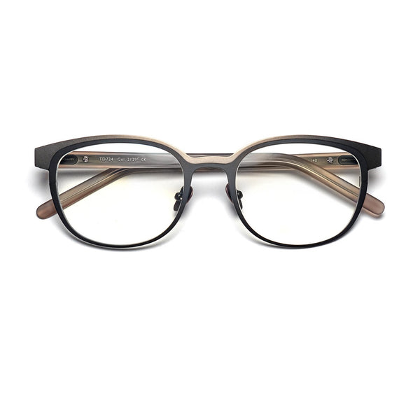 Tom Davies - TD724 - 2129 - Bronze / Matte Black / Grey - Titanium - Metal - Rounded Rectangle - Eyeglasses