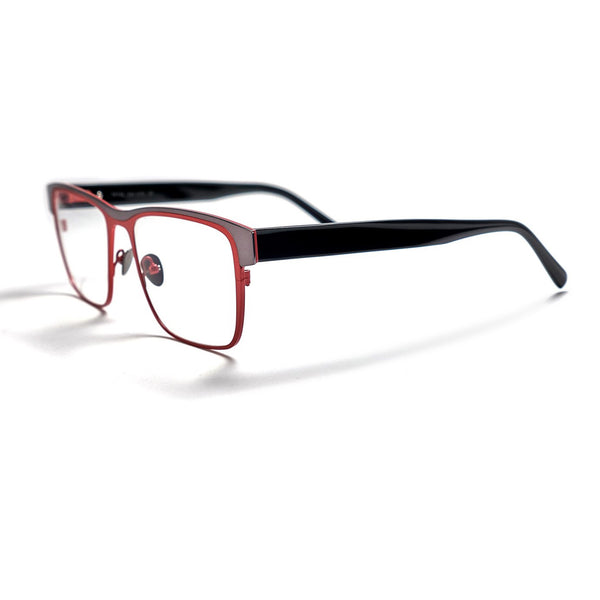 Tom Davies - TD725 - 2131 - Red / Black - Titanium - Metal - Rectangle - Eyeglasses