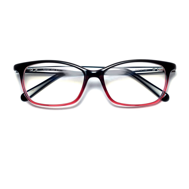 Tom Davies - TD727 - 2149 - Black-Purple Fade - Rectangle - Cat-eye - Plastic - Acetate - Eyeglasses
