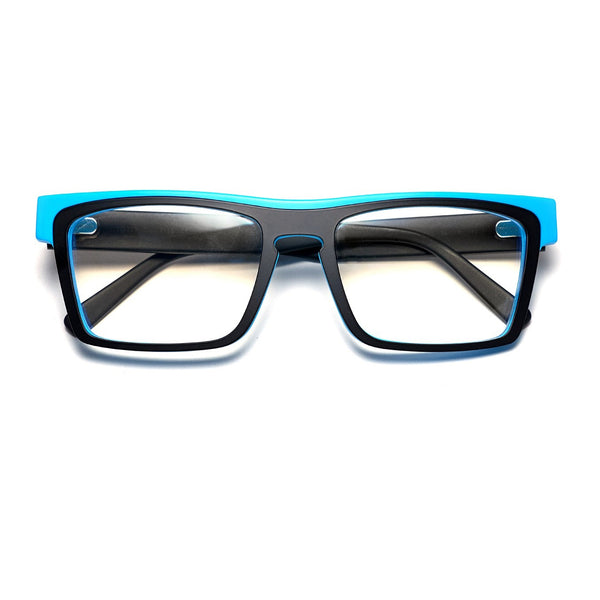 Tom Davies - TD729 - 2155 - Robin Egg Blue / Black - Rectangle - Plastic - Acetate - Titanium - Eyeglasses