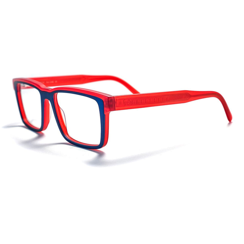 Tom Davies - TD731 - 2165 - Red / Blue - Rectangle - Plastic - Acetate - Titanium - Eyeglasses