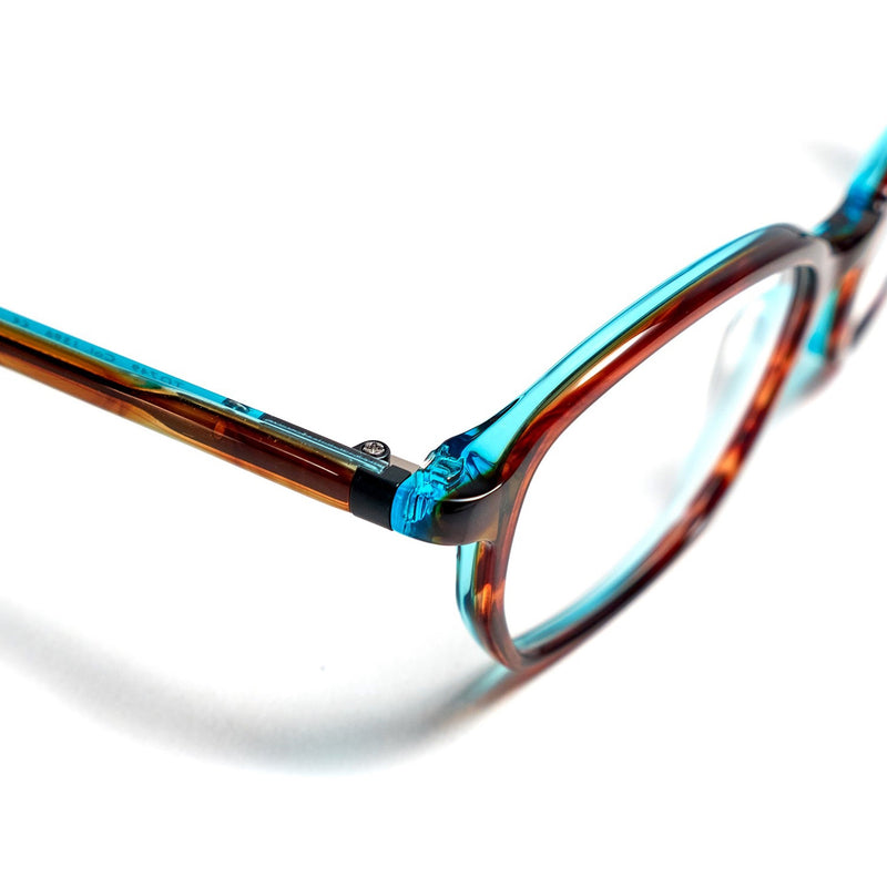 Tom Davies - TD 749 - 1596 - Brown / Aqua - Rectangle - Acetate - Plastic - Eyeglasses