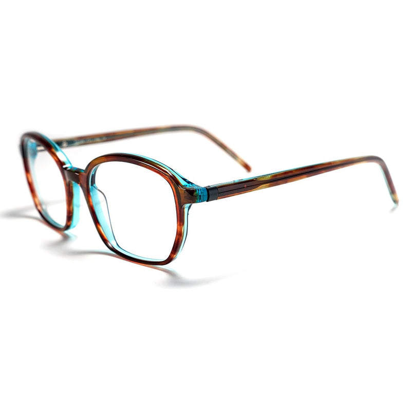 Tom Davies - TD 749 - 1596 - Brown / Aqua - Rectangle - Acetate - Plastic - Eyeglasses