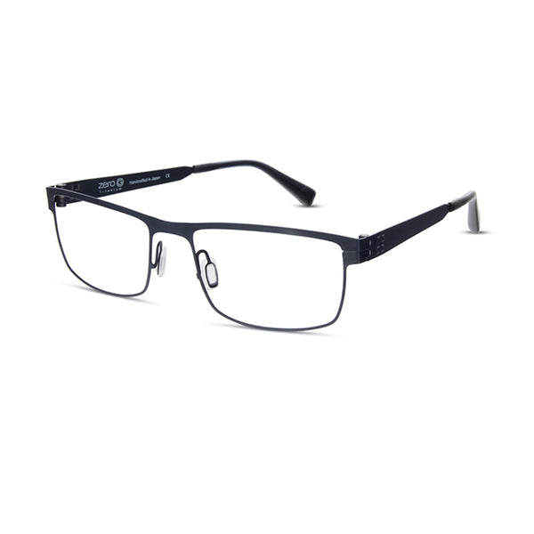 Zero G - Glen Cove - Brushed Blue Steel - Titanium - Rectangle - Eyeglasses