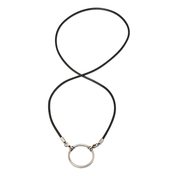 Black Leather with Antique Silver Loop - 577BL