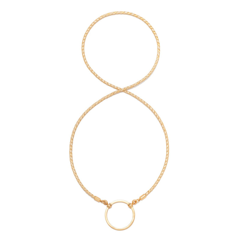 LaLoop - 587GD - Gold Braided Leather with Gold Loop - Eyewear Holder - Eyewear Necklace - Hicks Brunson Eyewear