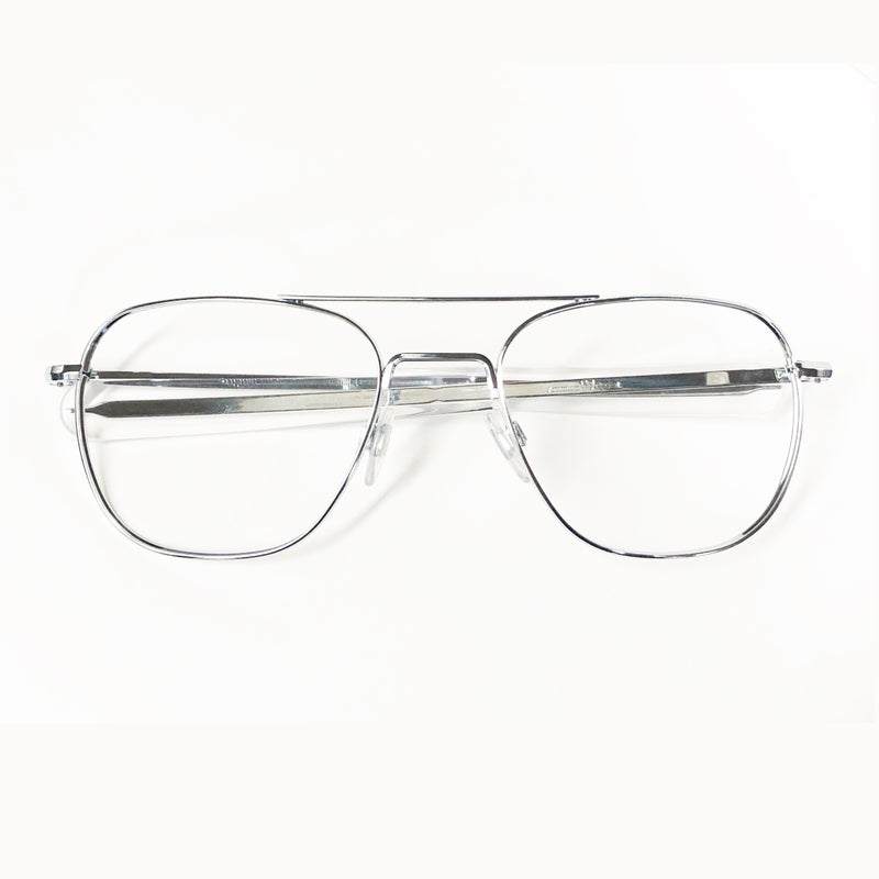 American Optical - Original Pilot - Clear - Silver - Bayonet Temples - Navigator - Aviator - Eyeglasses - Metal - Eyewear