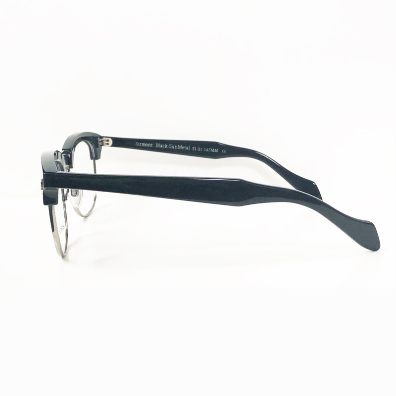 American Optical - Sirmont - Black Gunmetal - Browline - Metal - Eyeglasses - Plastic - Eyewear - Classic
