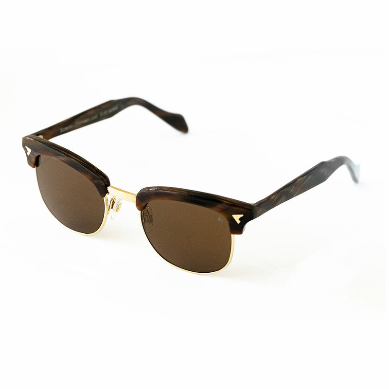 American Optical - Sirmont - Chocolate Gold - Brown Tinted Lenses - Browline - Sunglasses