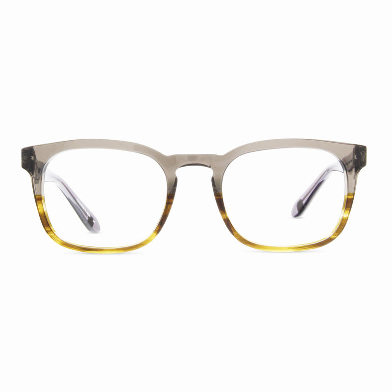 Born In Brooklyn - Greenpoint - Shiny Grey Brown Gradient - Rectangle - Eyeglasses