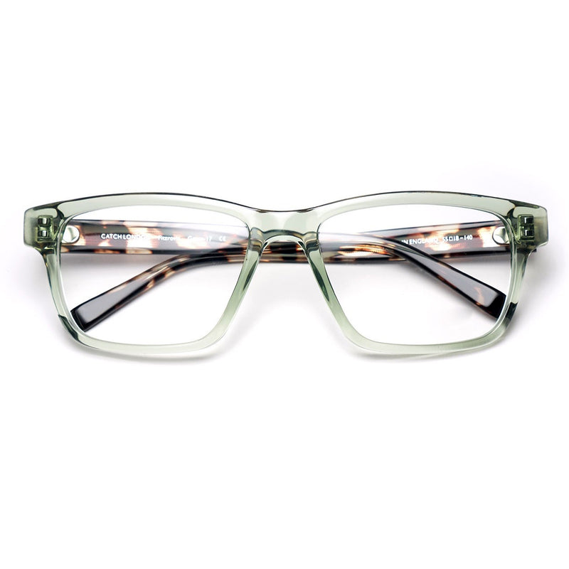Catch London - Fitzrovia - Green-17 - Green/Tort-17 - Rectangle - Cotton Acetate - Eyeglasses