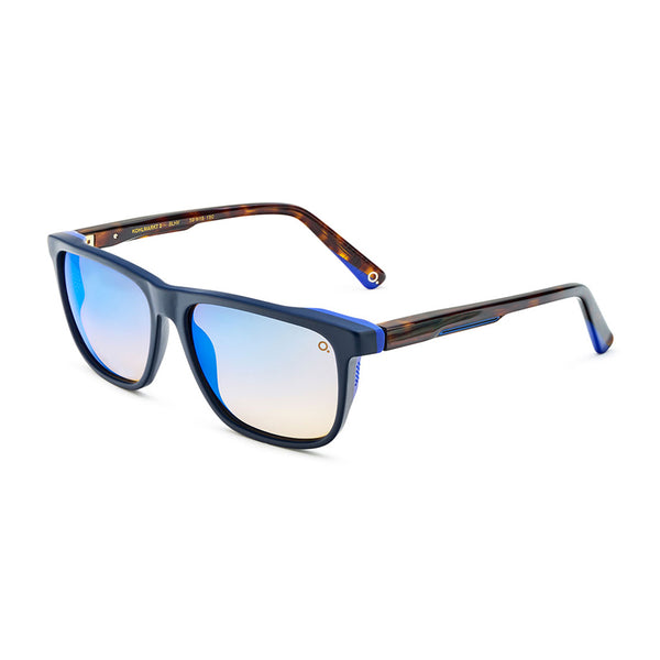 Etnia Barcelona - Kohlmarkt 2 - Sun - HVBL - Matte Blue / Havana / Blue-Mirrored Polarized Brown Gradient-Tinted Lenses - Polarized Sunglasses - Rectangular Sunglasses - Plastic
