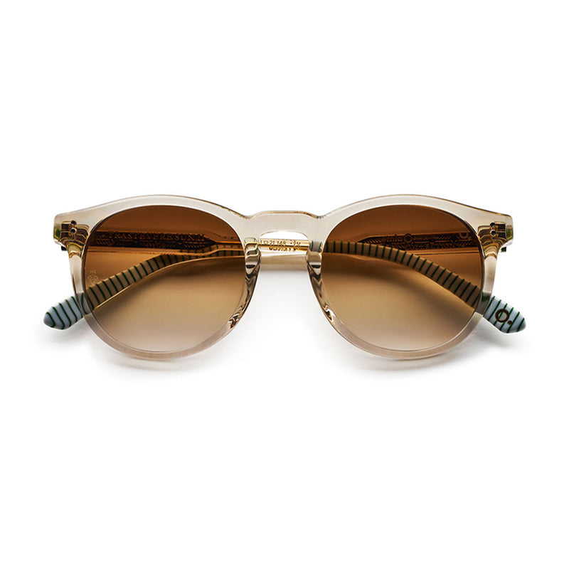 Etnia Barcelona - Trastevere II Sun - GYGR - Crystal Grey / Gold / Photochromic Brown-Gradient Lenses - Photochromic Sunglasses - Round Sunglasses