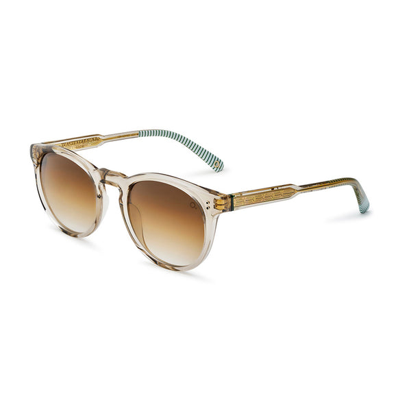 Etnia Barcelona - Trastevere II Sun - GYGR - Crystal Grey / Gold / Photochromic Brown-Gradient Lenses - Photochromic Sunglasses - Round Sunglasses